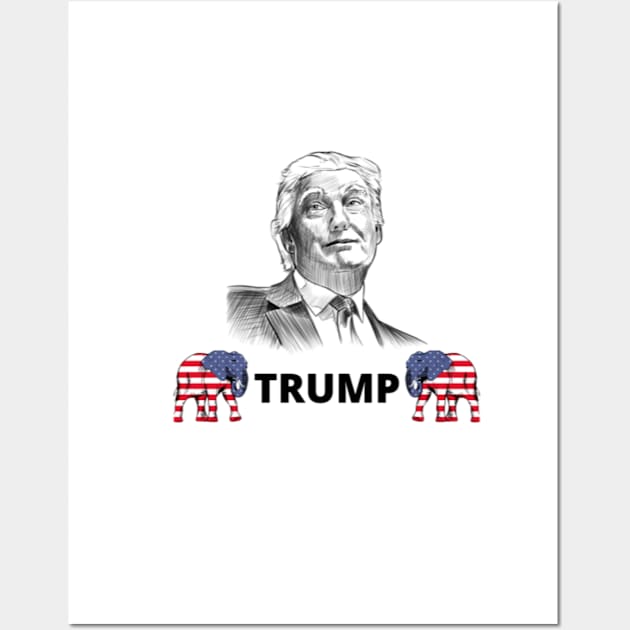 TRUMP FOR AMERICA PRESIDENT Wall Art by Rebelion